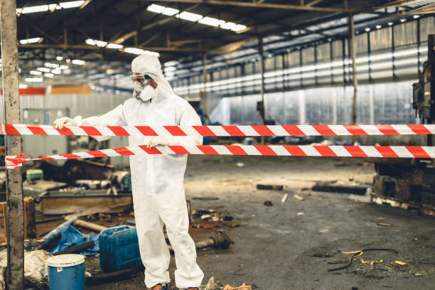 Professional Sewage Cleanup technician working in New London, CT